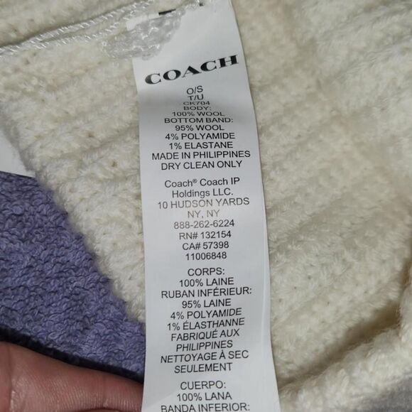 Coach Tonal White Beanie main image 6